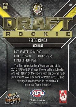 2011 Select AFL Champions - Draft Rookies #DR6 Reece Conca Back